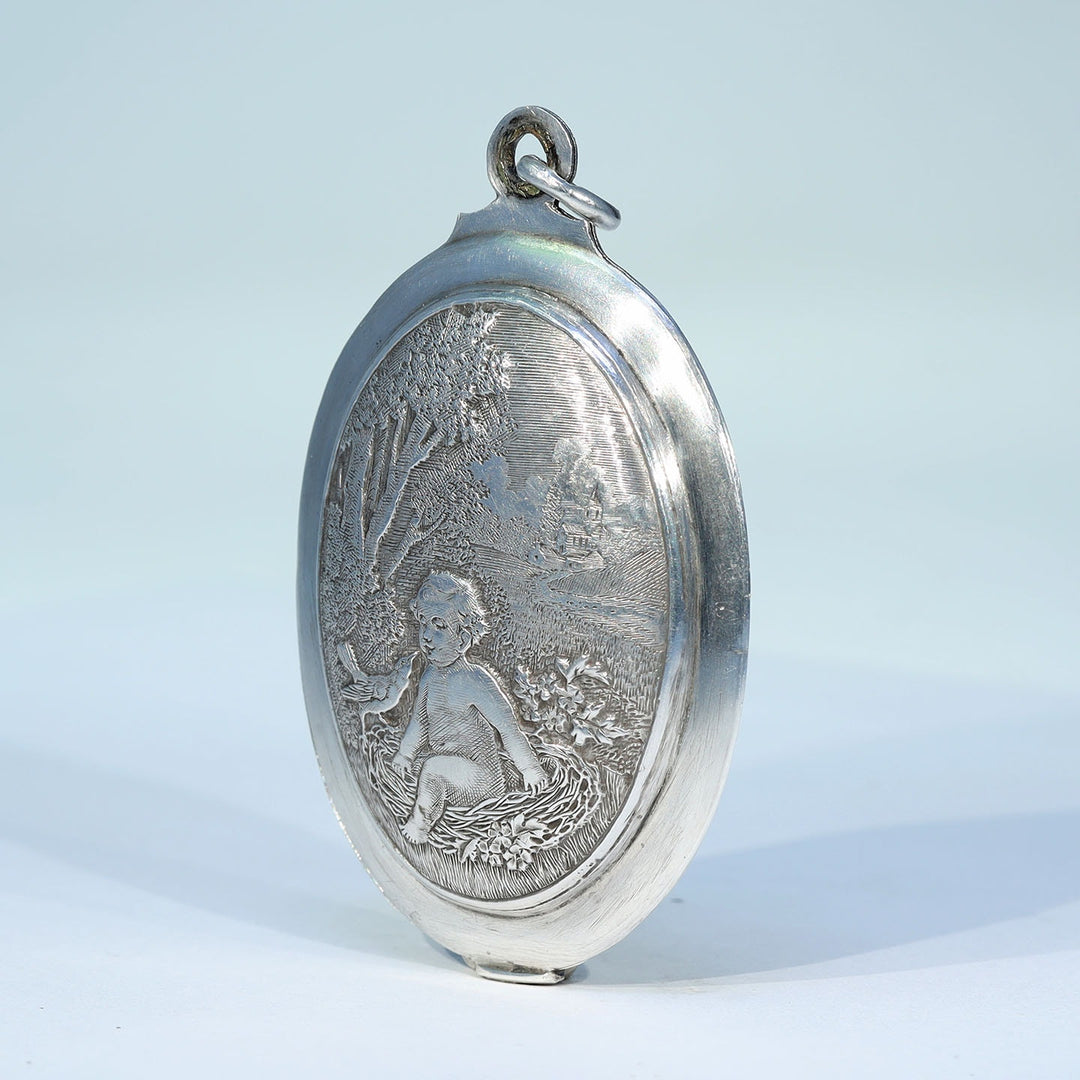 Nineteenth century silver keepsake locket