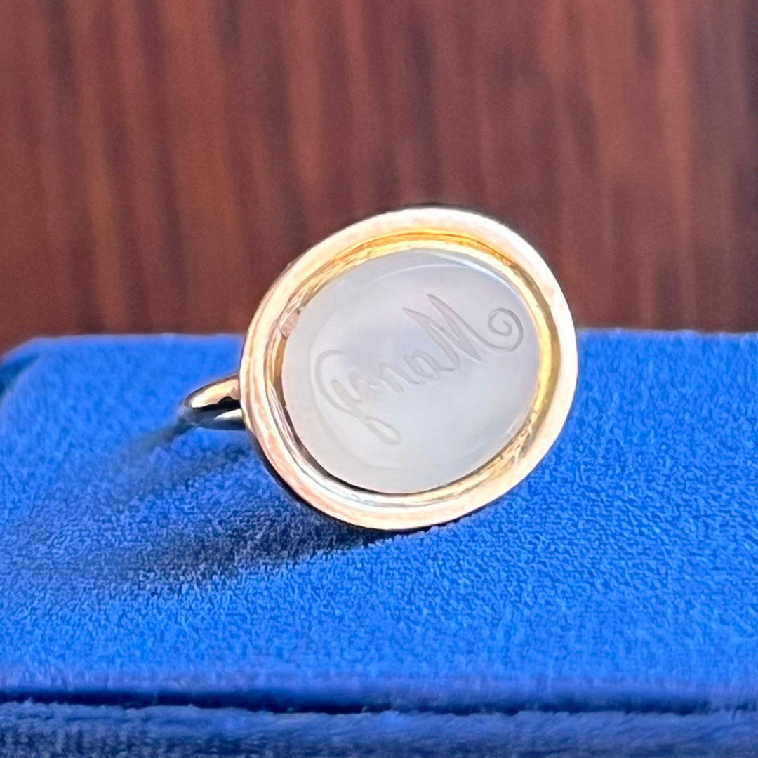 Antique Georgian Gold Fob Pendant Chalcedony “Mary” Intaglio, c.1820