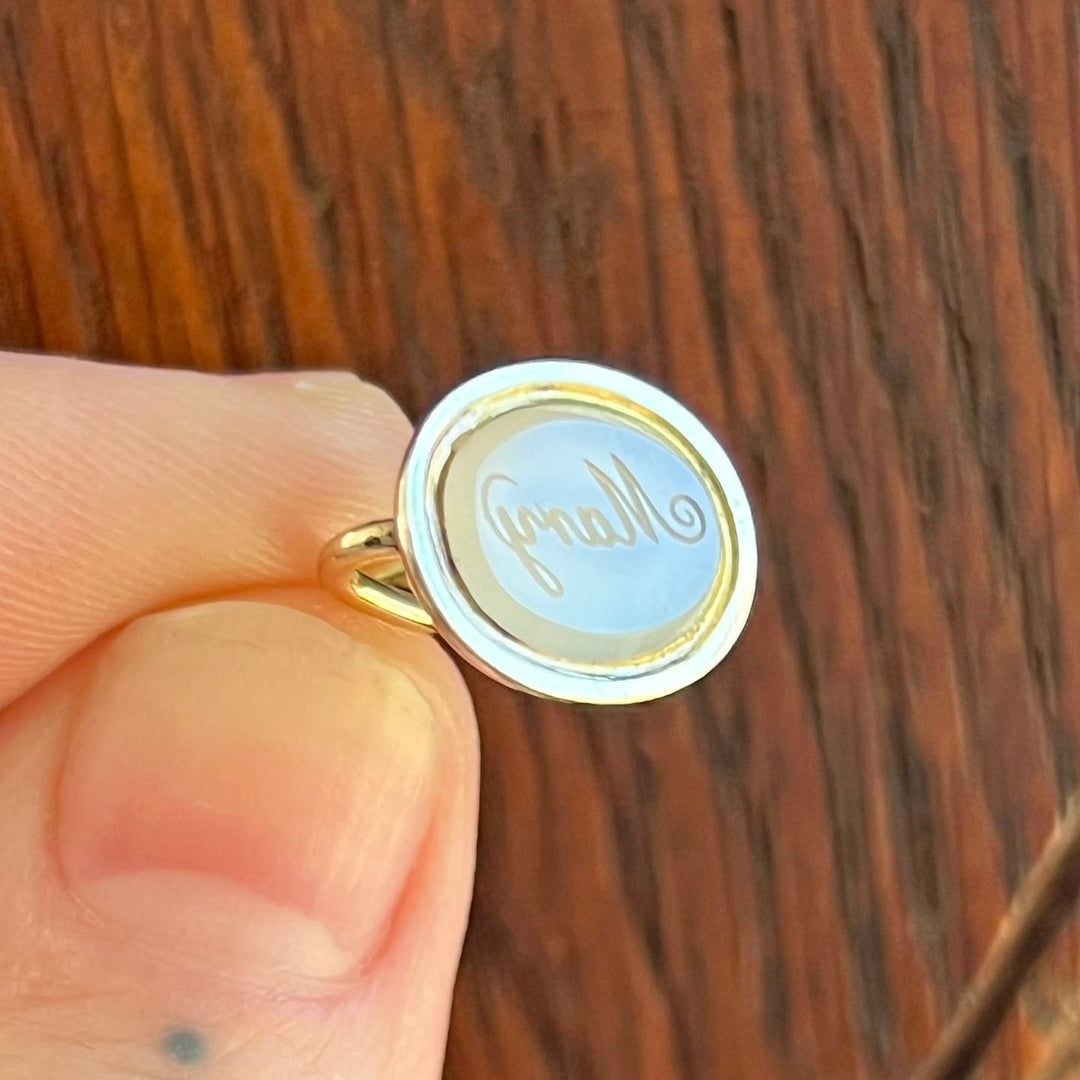 Antique Georgian Gold Fob Pendant Chalcedony “Mary” Intaglio, c.1820