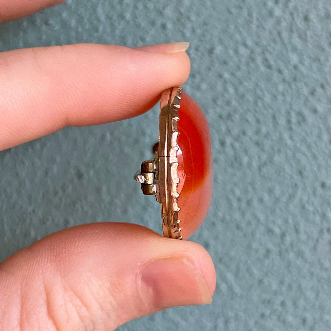 Antique Gold Victorian Brooch Banded Agate