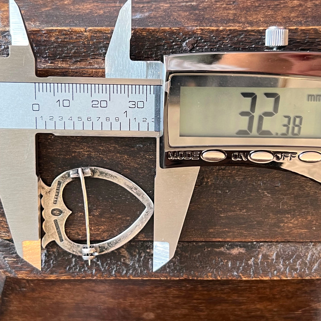 Antique Scottish Sterling Silver Brooch Crowned Heart, c. 1890