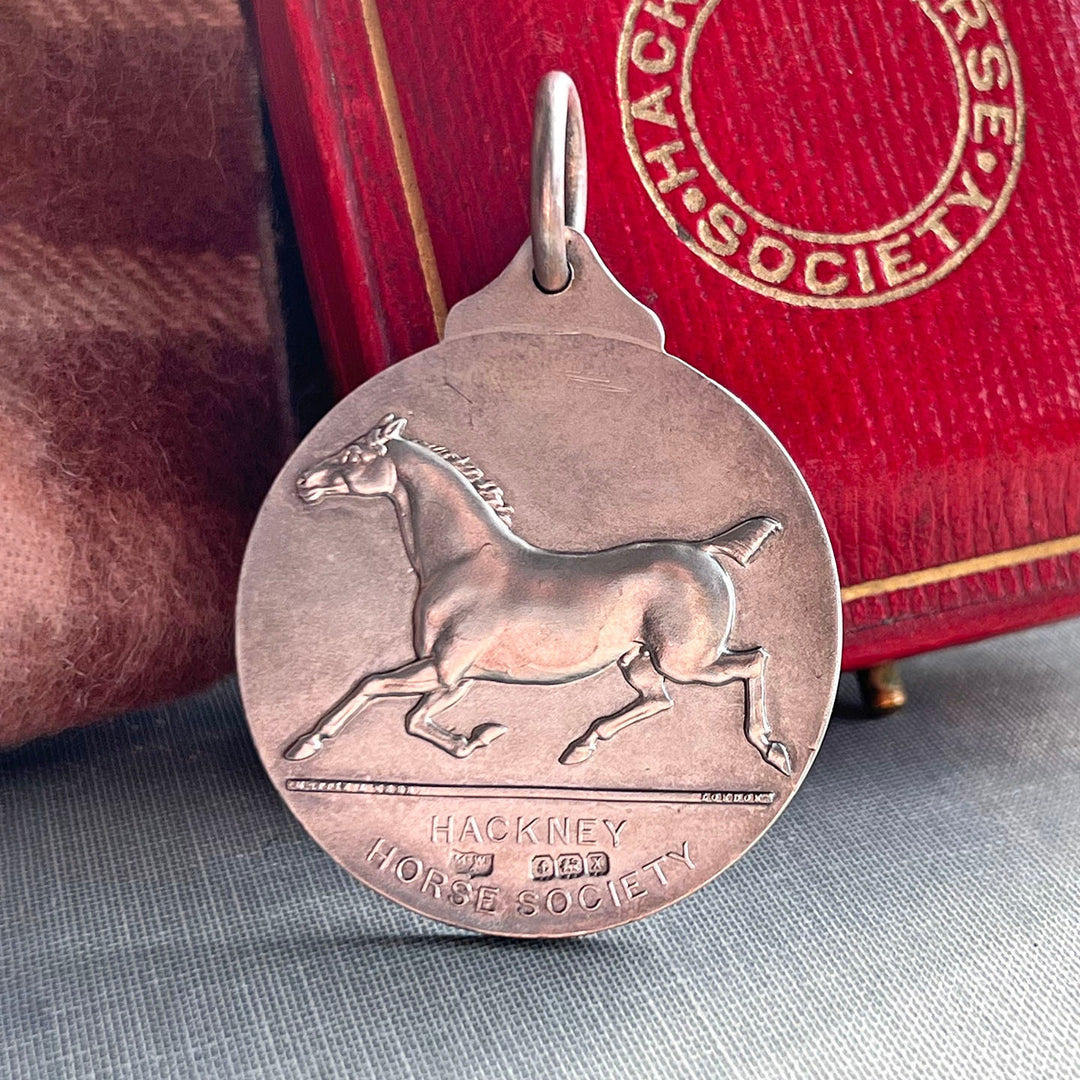 Vintage horse medal Hackney Horse Society silver pendant