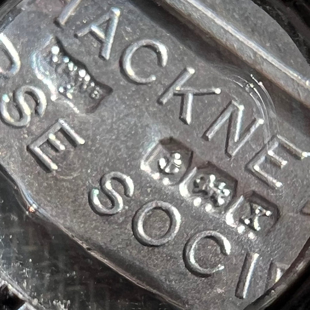 Hallmark detail on antique Hackney Horse Society medal