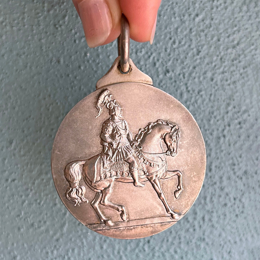 Antique sterling silver Hackney Horse Society medal English equestrian award