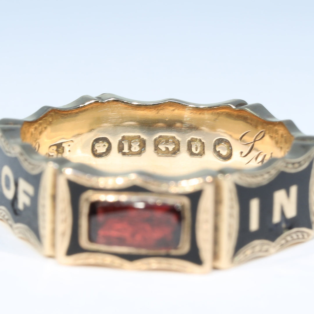 Antique memorial ring hallmarked Birmingham 1869