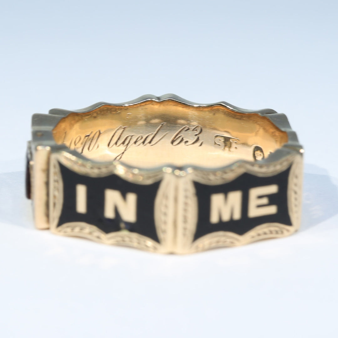 Collectible nineteenth century gold memorial ring