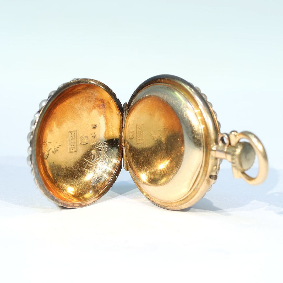 Collectible Victorian pendant watch in 18 karat gold