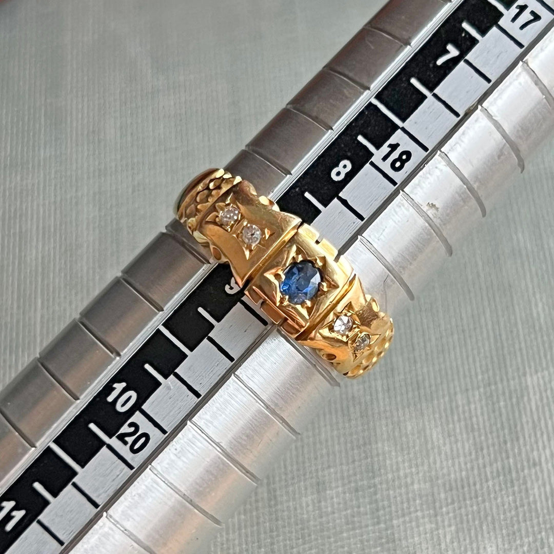 Antique sapphire diamond ring classic Victorian jewelry
