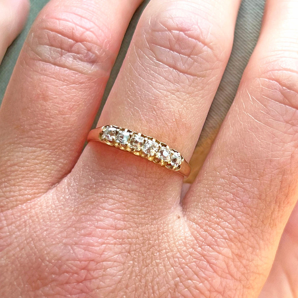 Heirloom Victorian diamond ring on hand