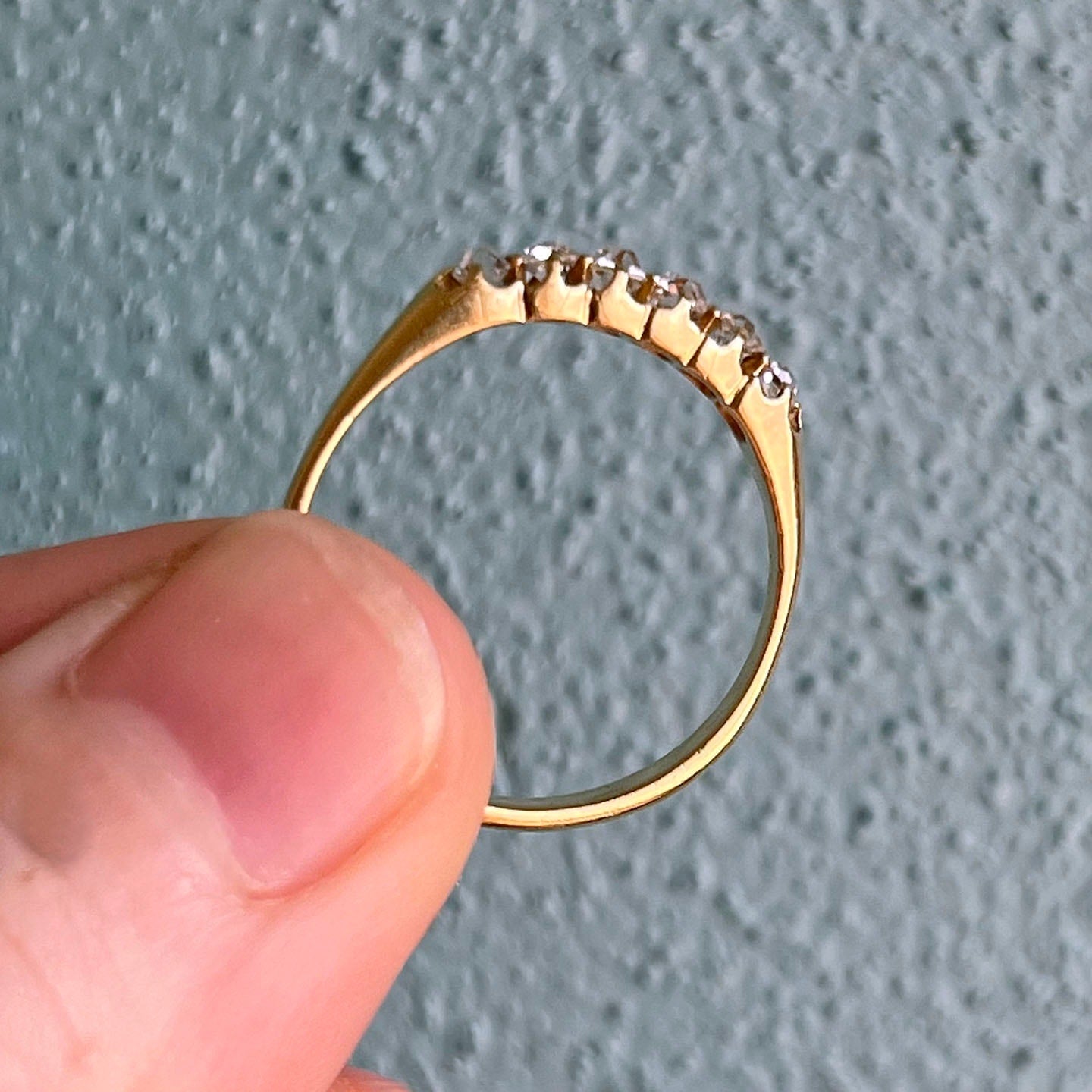 Antique Victorian 18k Gold Six Stone Diamond Ring, Circa 1890