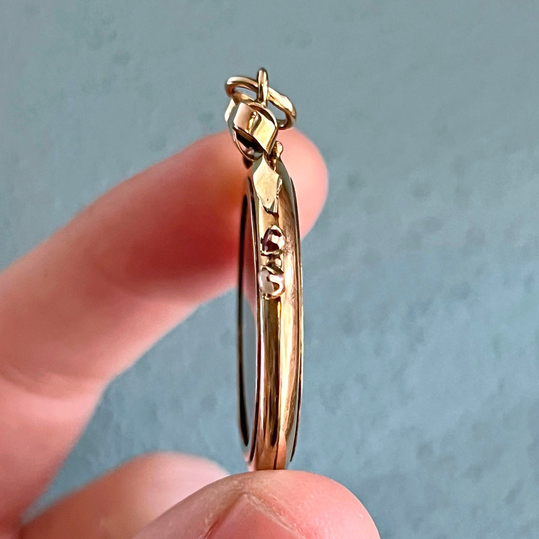Side profile of Victorian locket