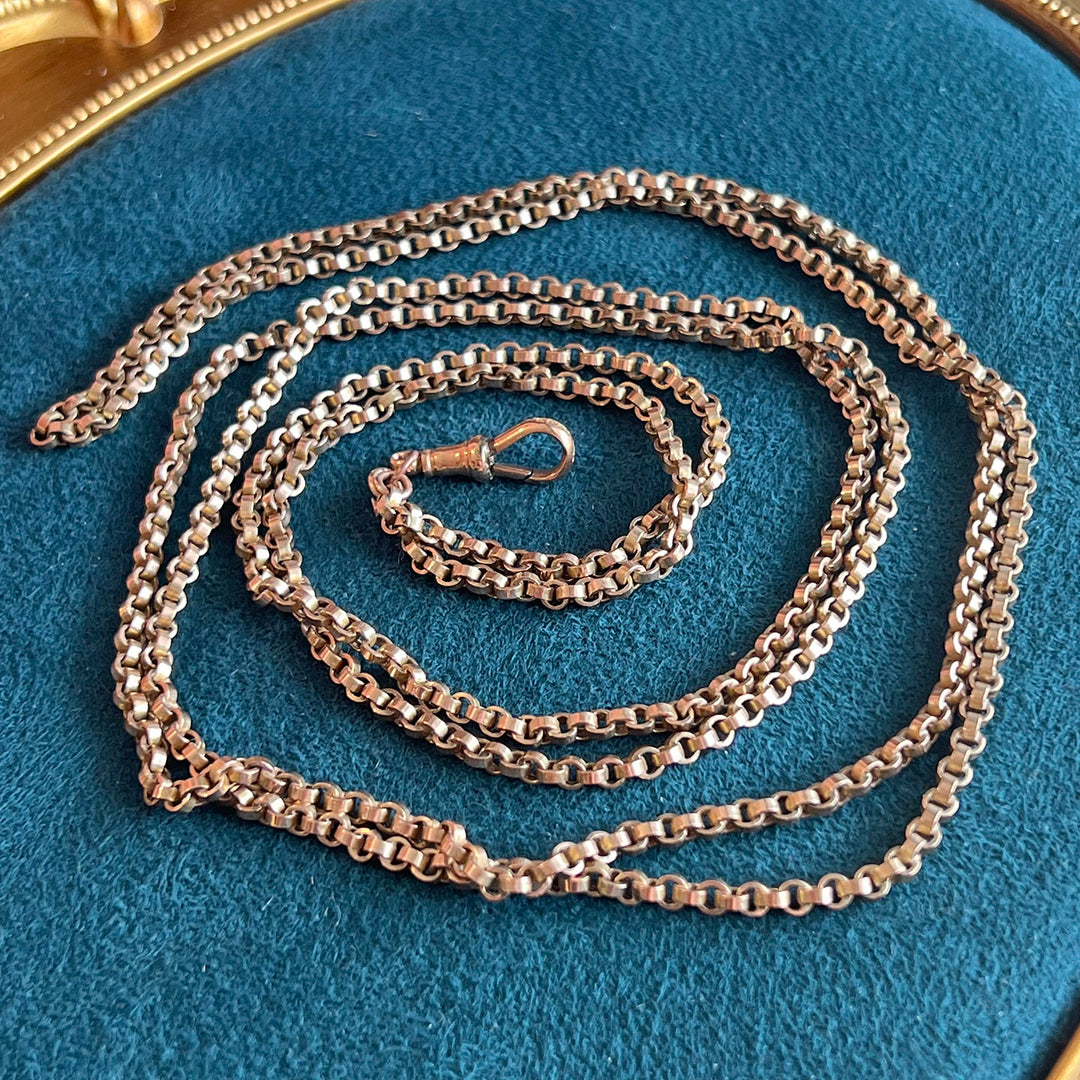 Antique Victorian 9k Gold 60” Chain c. 1880