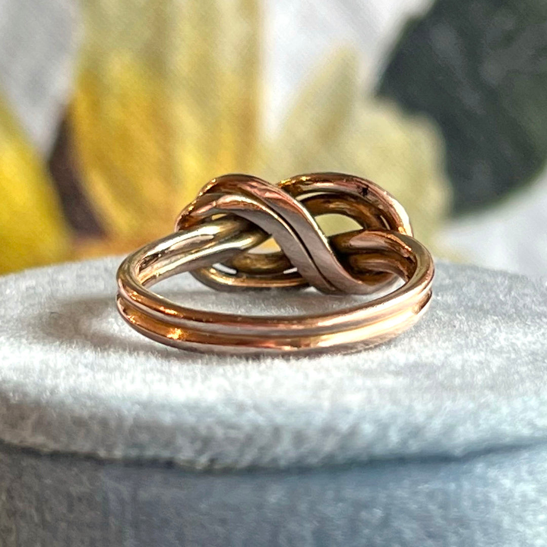 Antique Victorian 9k Gold Love Knot Ring, Birmingham 1891