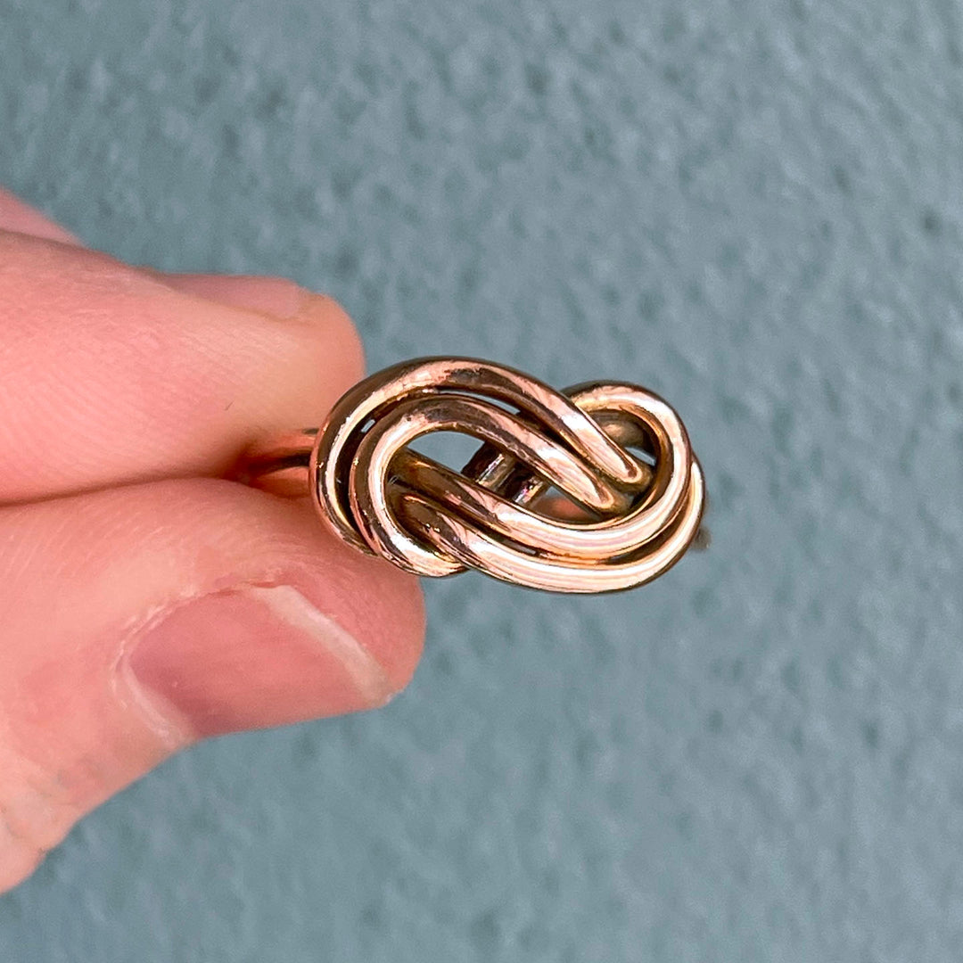 Antique Victorian 9k Gold Love Knot Ring, Birmingham 1891