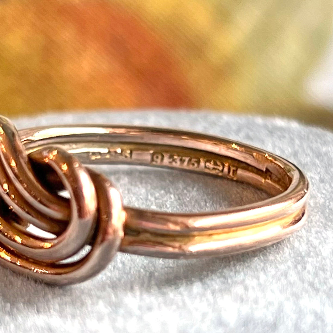 Antique Victorian 9k Gold Love Knot Ring, Birmingham 1891