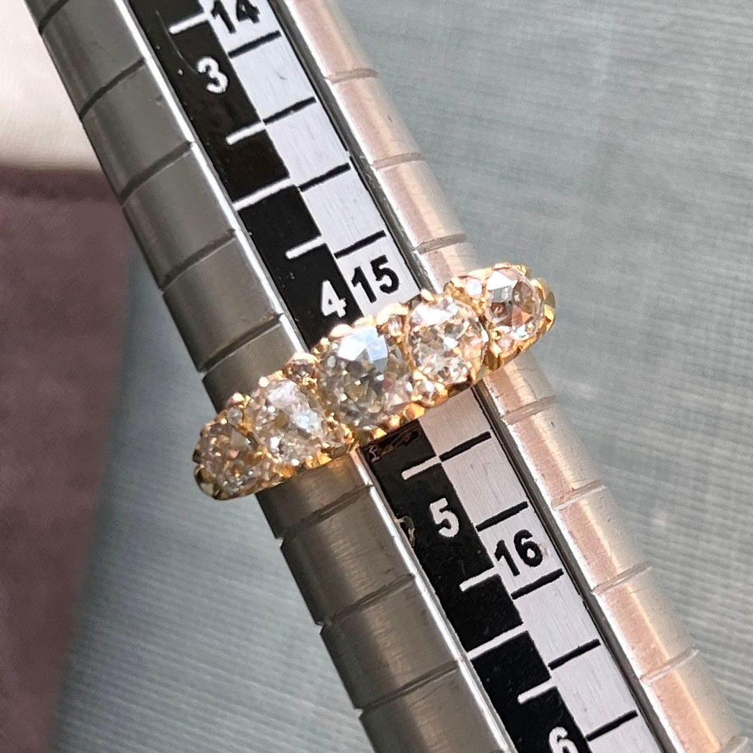 Antique diamond navette ring classic Victorian English style