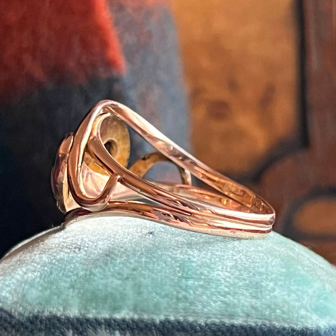 Victorian double serpent garnet ring band detail