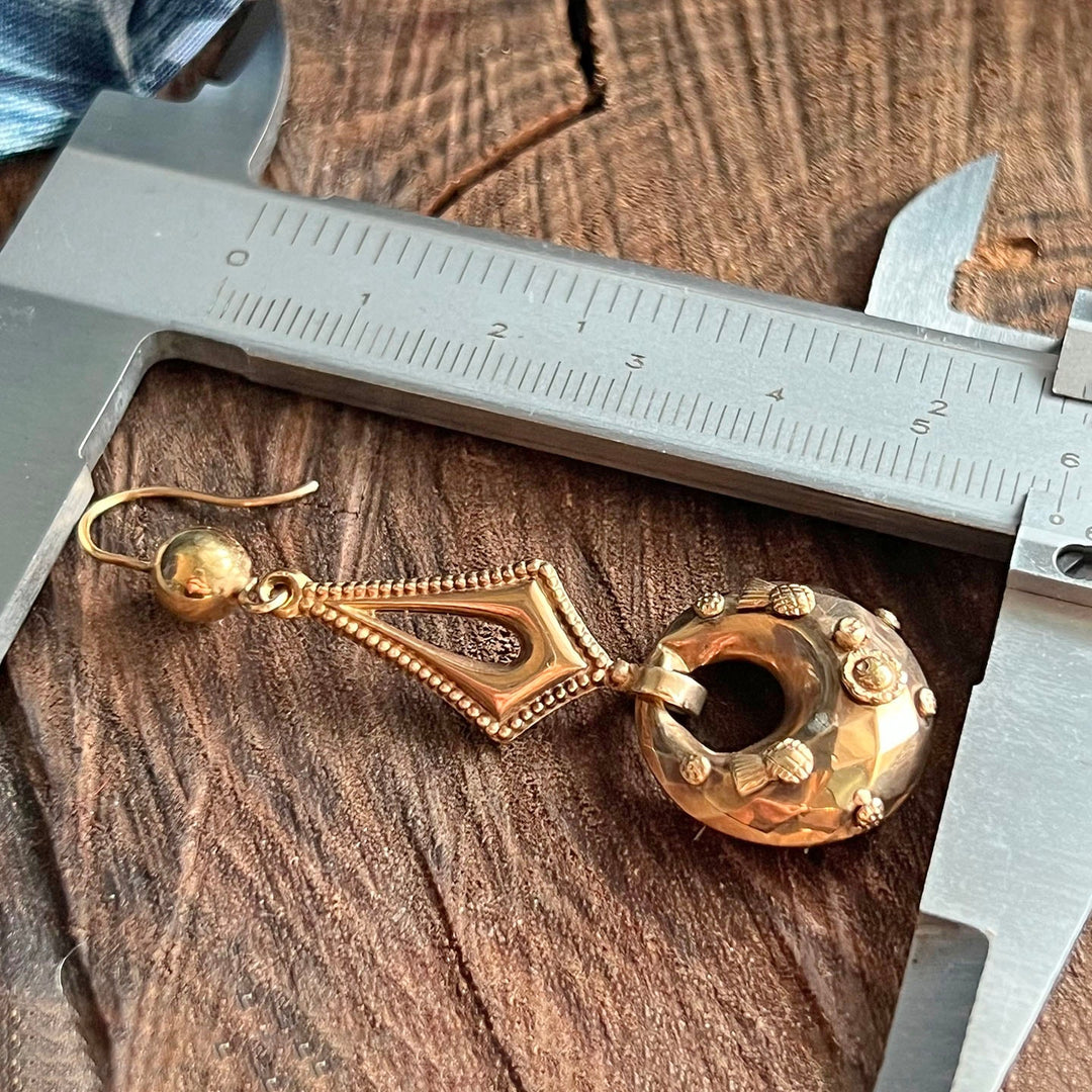 Antique gold drop earrings classic Victorian design