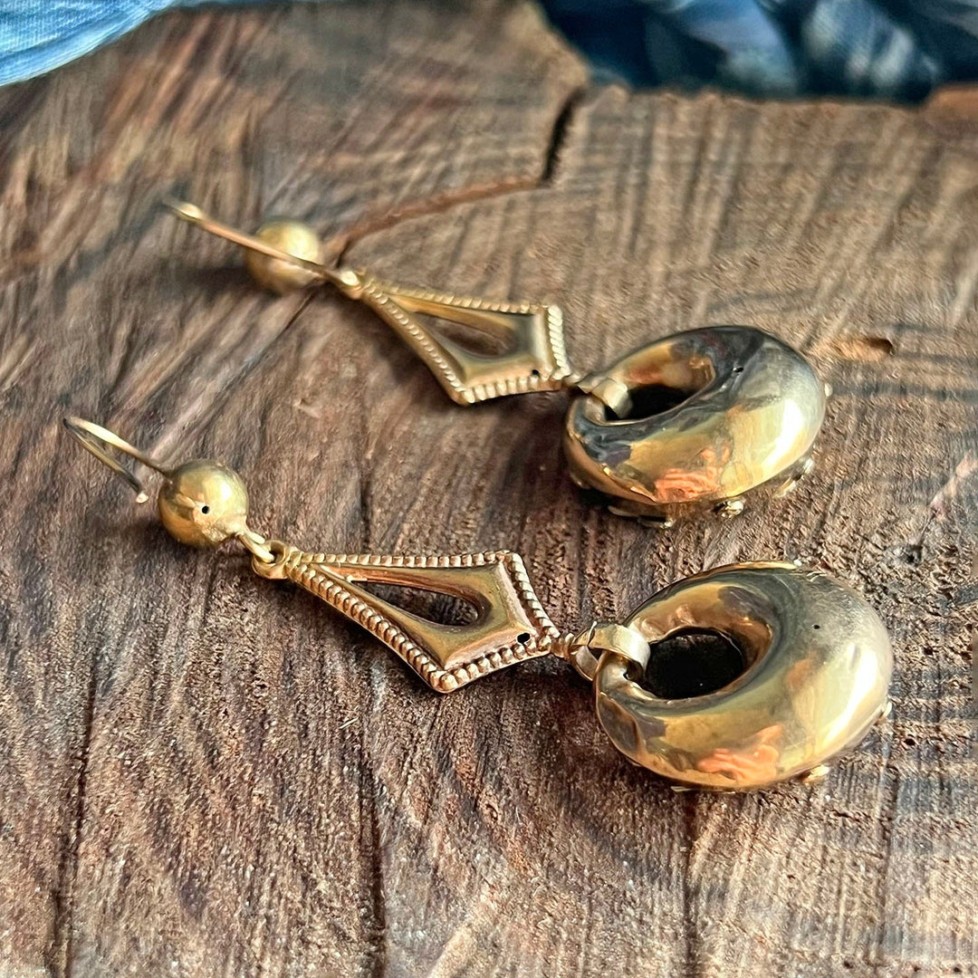 Antique gold drop earrings classic Victorian design