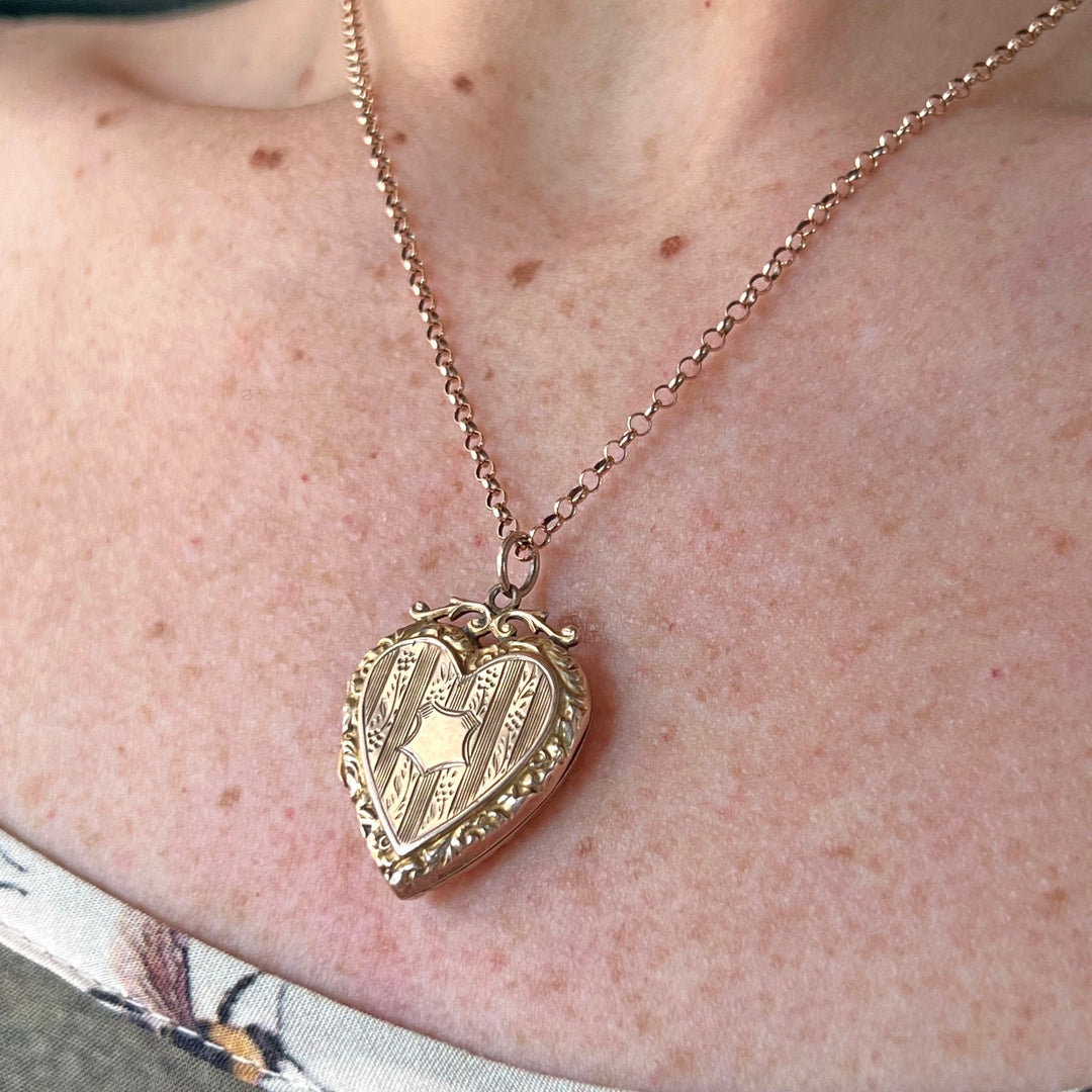 Classic vintage gold heart locket