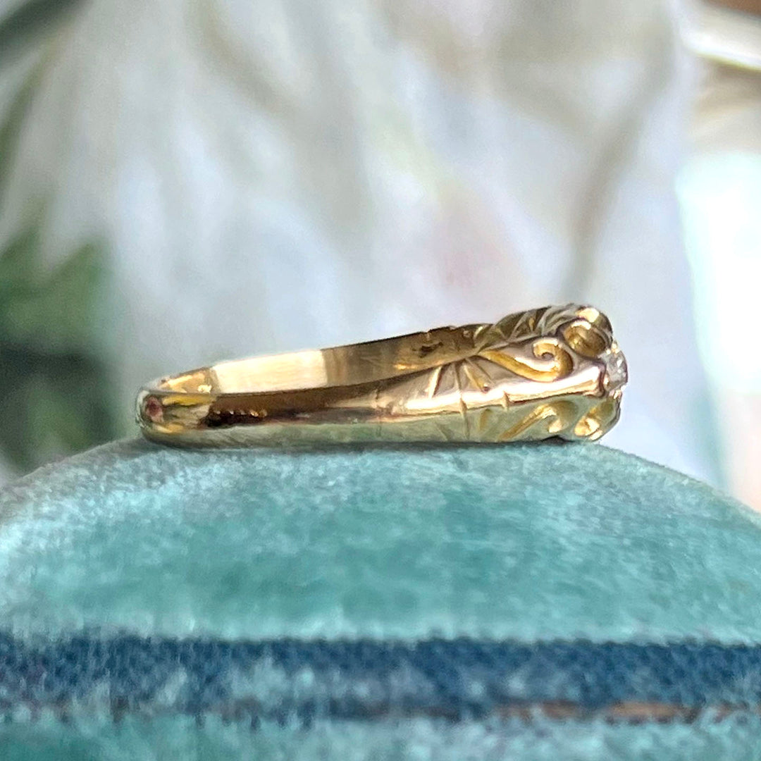 Antique Victorian Gold Five-Stone Diamond Ring, Chester 1901