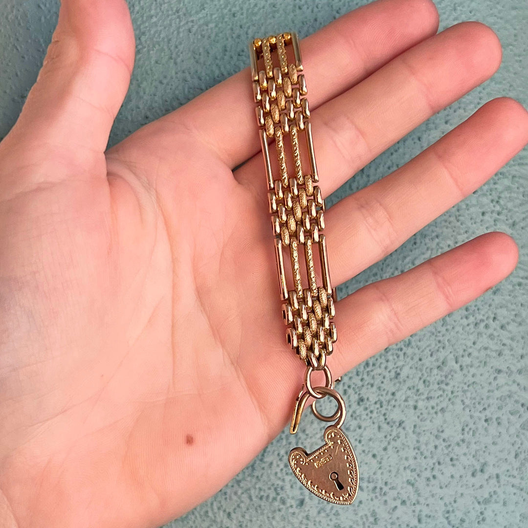 Antique gold gate bracelet classic Victorian design