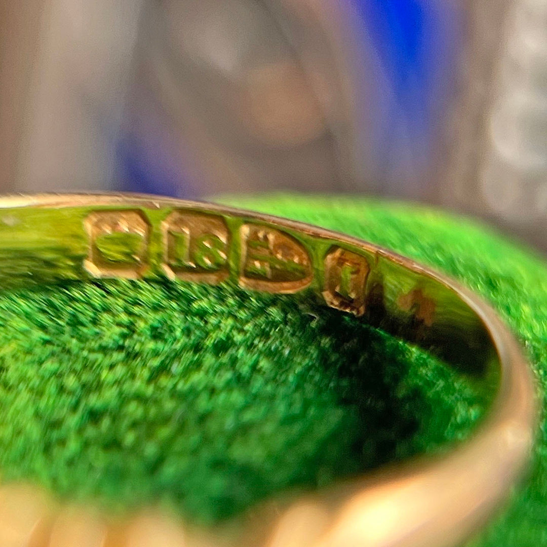 Antique Victorian Gold Ruby Diamond Marquise Ring, Chester 1892