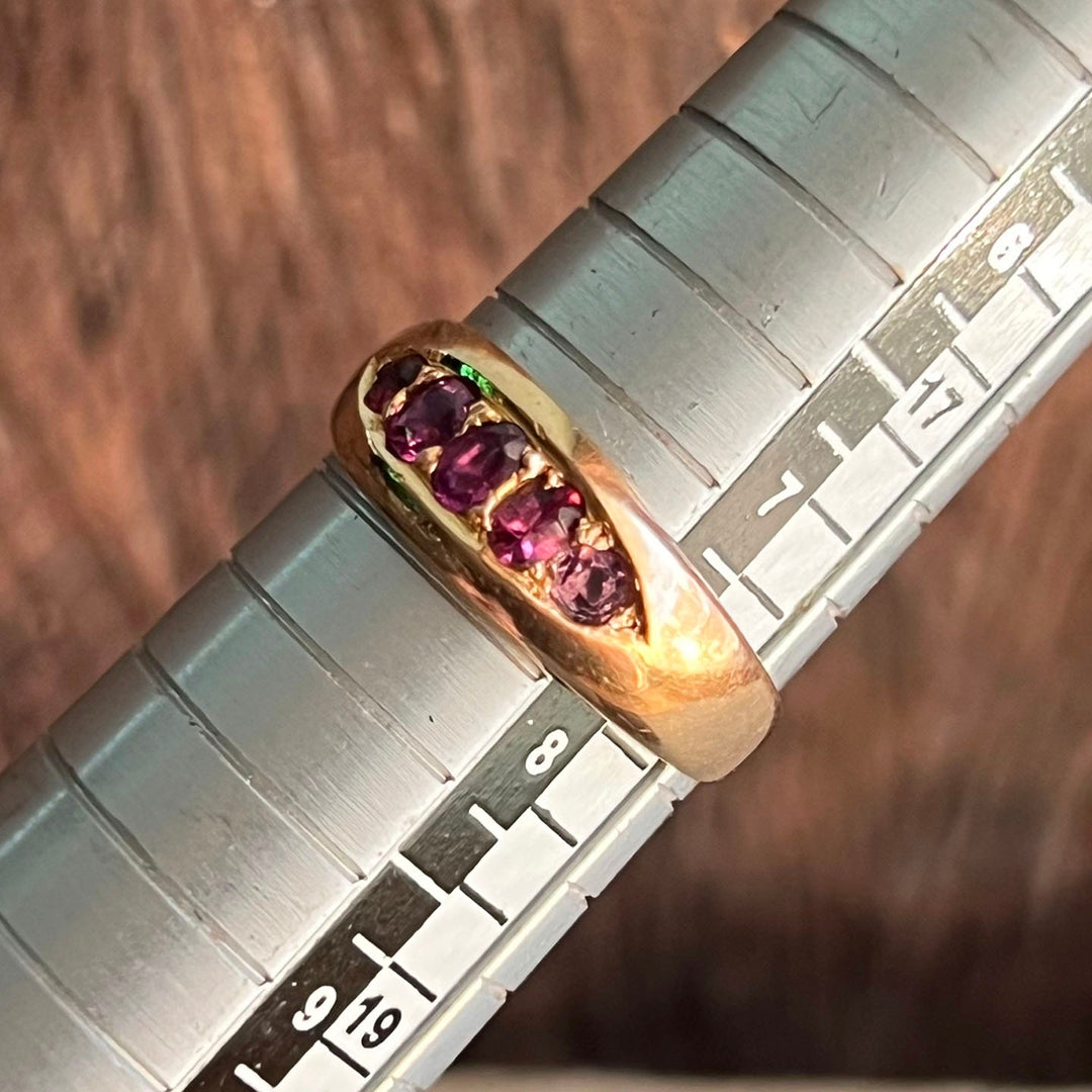 Classic antique ruby band in gold