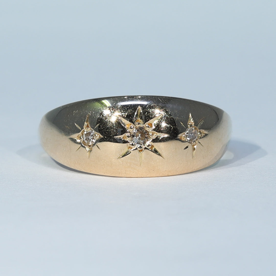 Nineteenth century three stone diamond jewelry