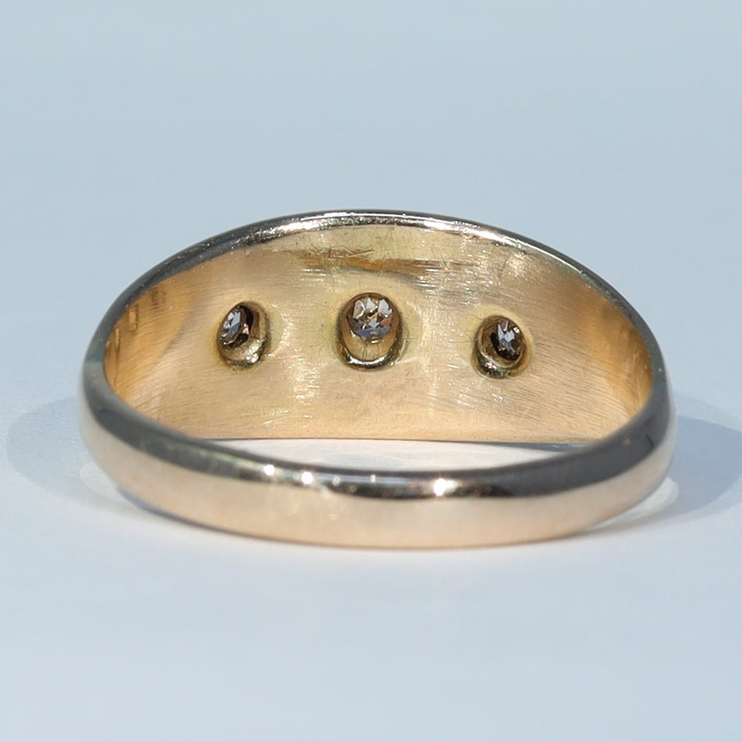 Victorian three diamond ring with classic design
