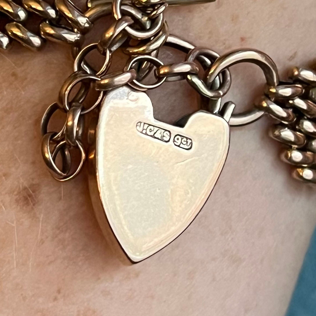 Victorian gold bracelet with linked heart design