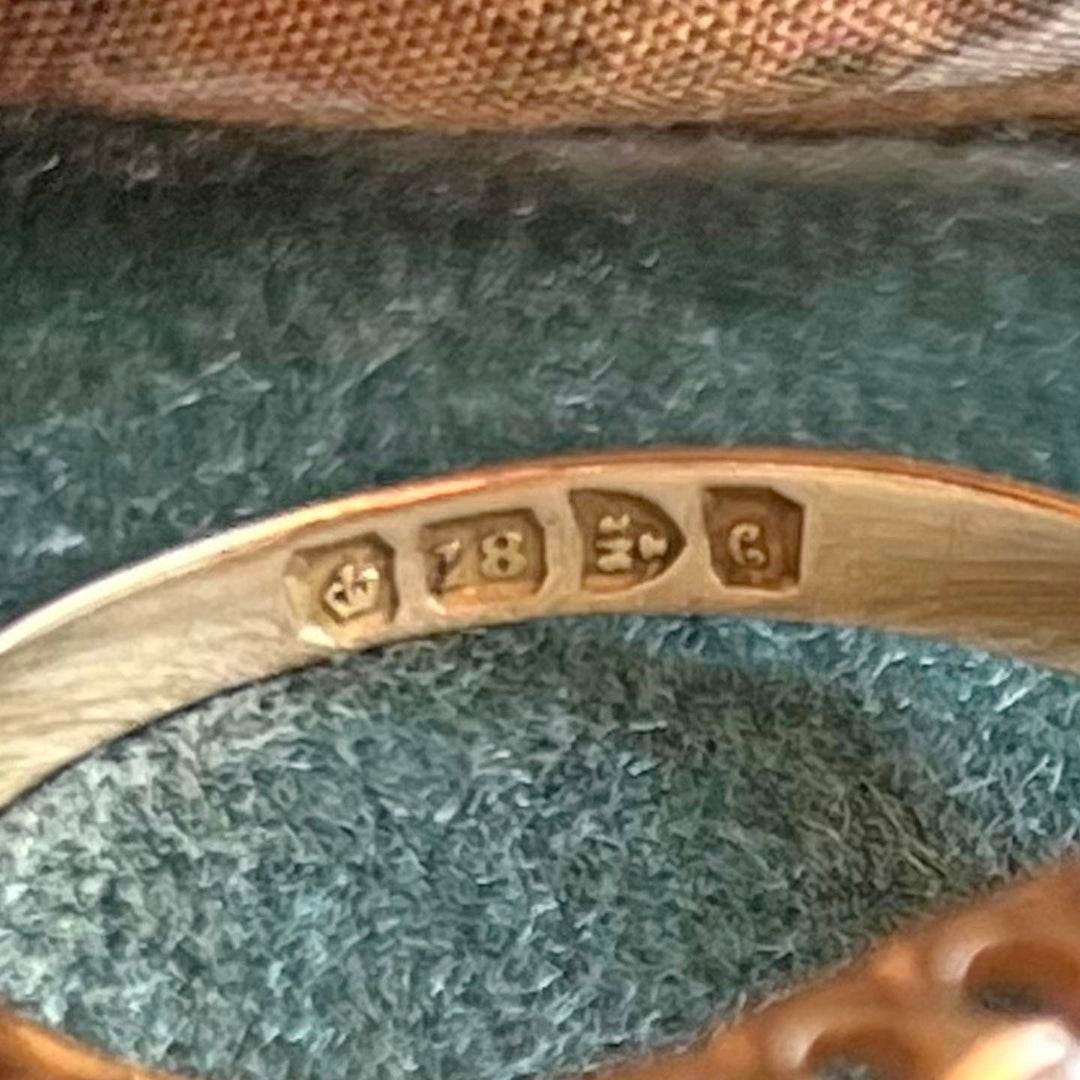 Chester 1903 hallmark on Victorian 18k gold opal ring