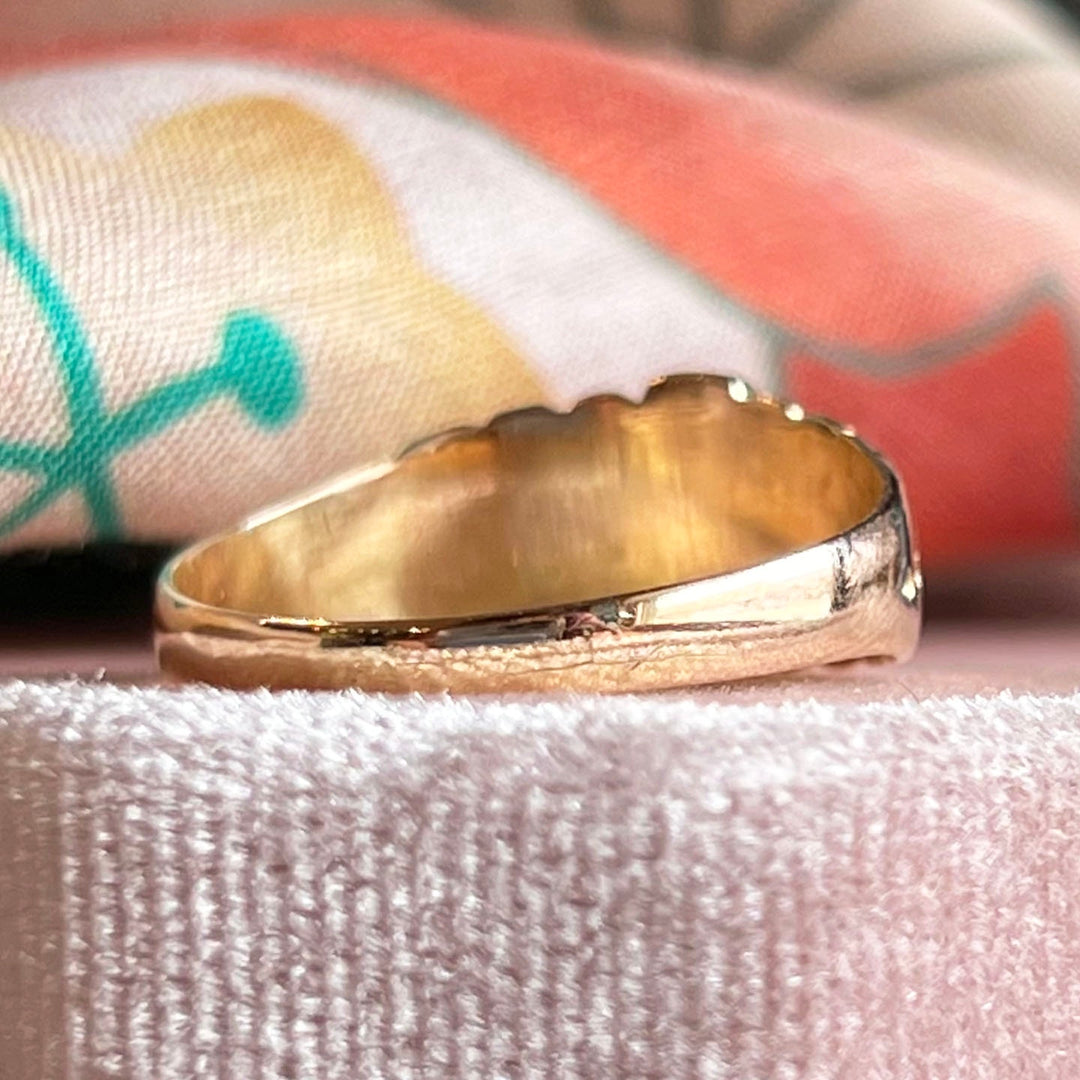 Antique Victorian Ring Gold Ruby Diamond, Chester 1892