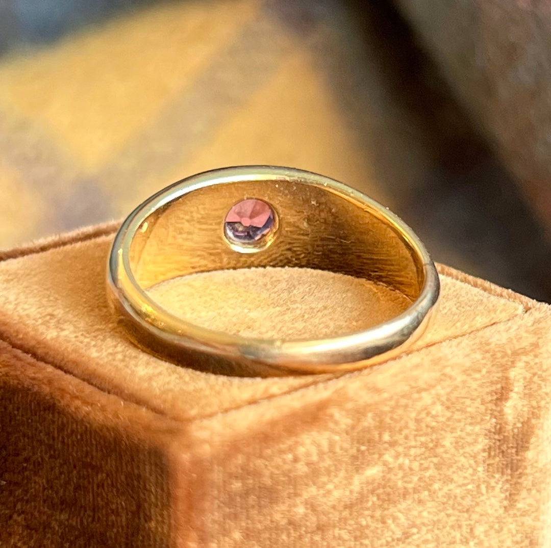 Antique Victorian Ruby Diamond Pearl Ring 18k Gold Birmingham c.1900