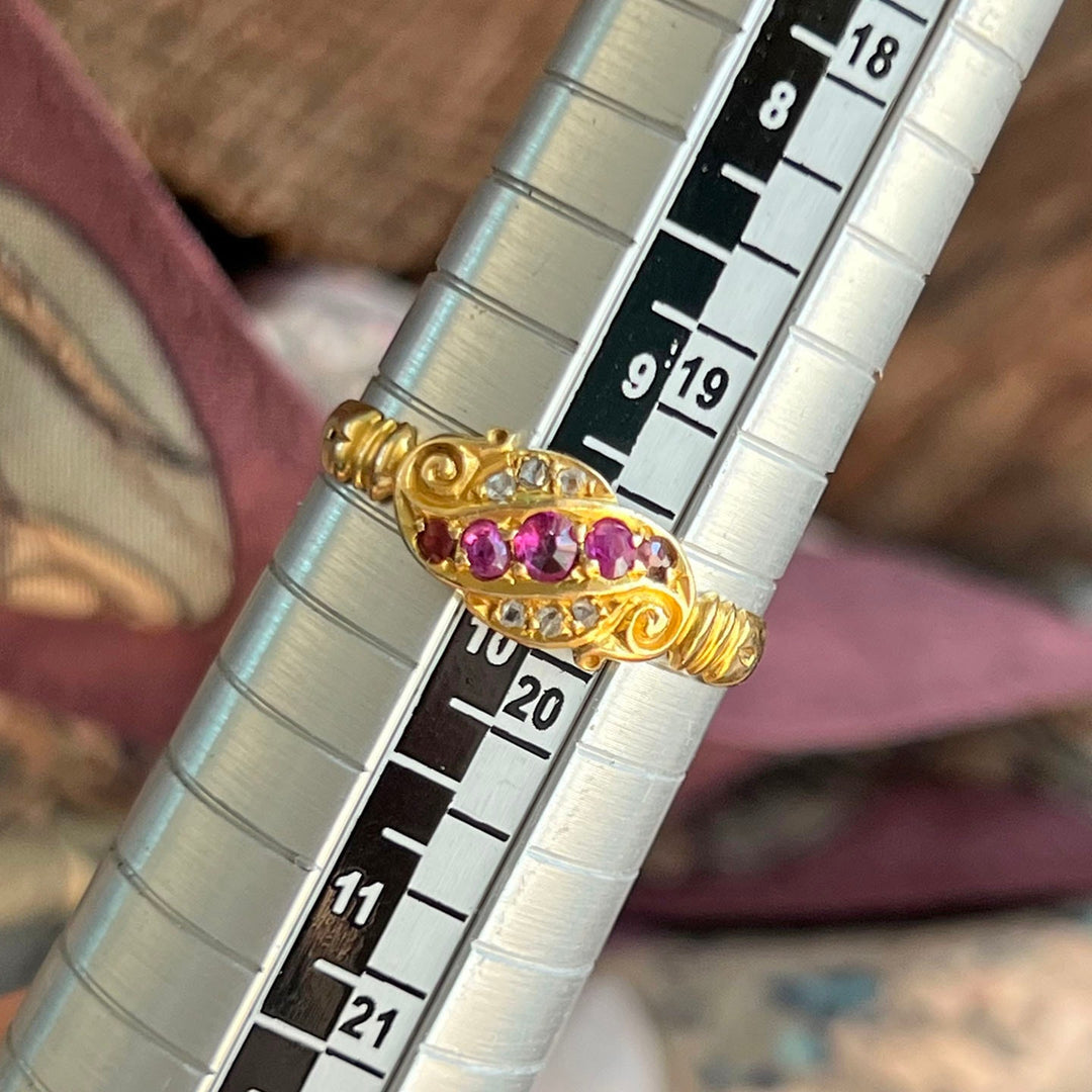 Antique ruby diamond ring classic Victorian design
