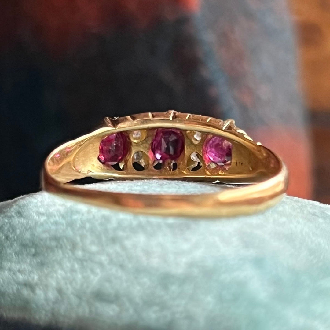 Vintage ruby and diamond ring band