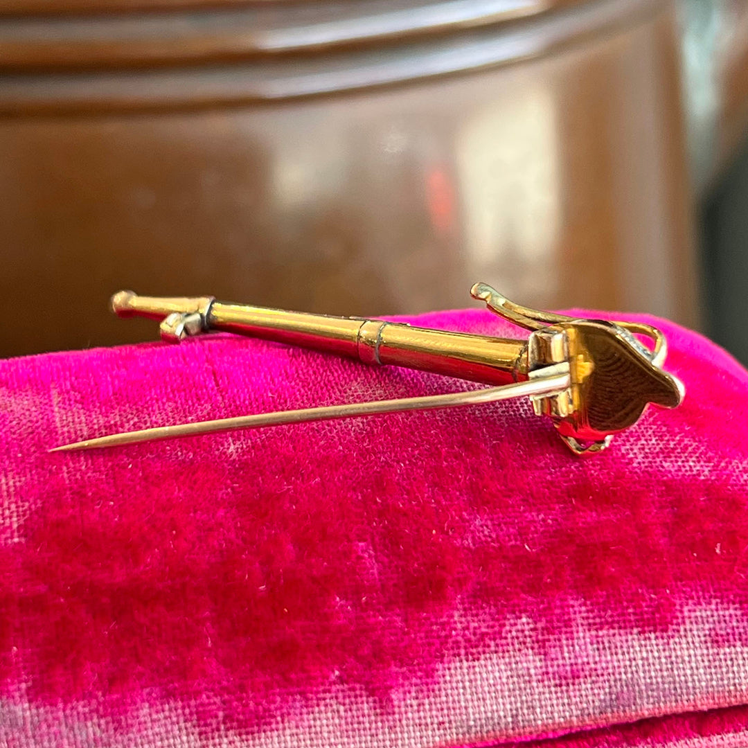 Antique Victorian Scottish Agate Dirk Brooch , c. 1880