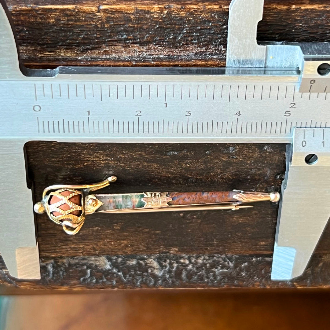 Antique Victorian Scottish Agate Dirk Brooch , c. 1880