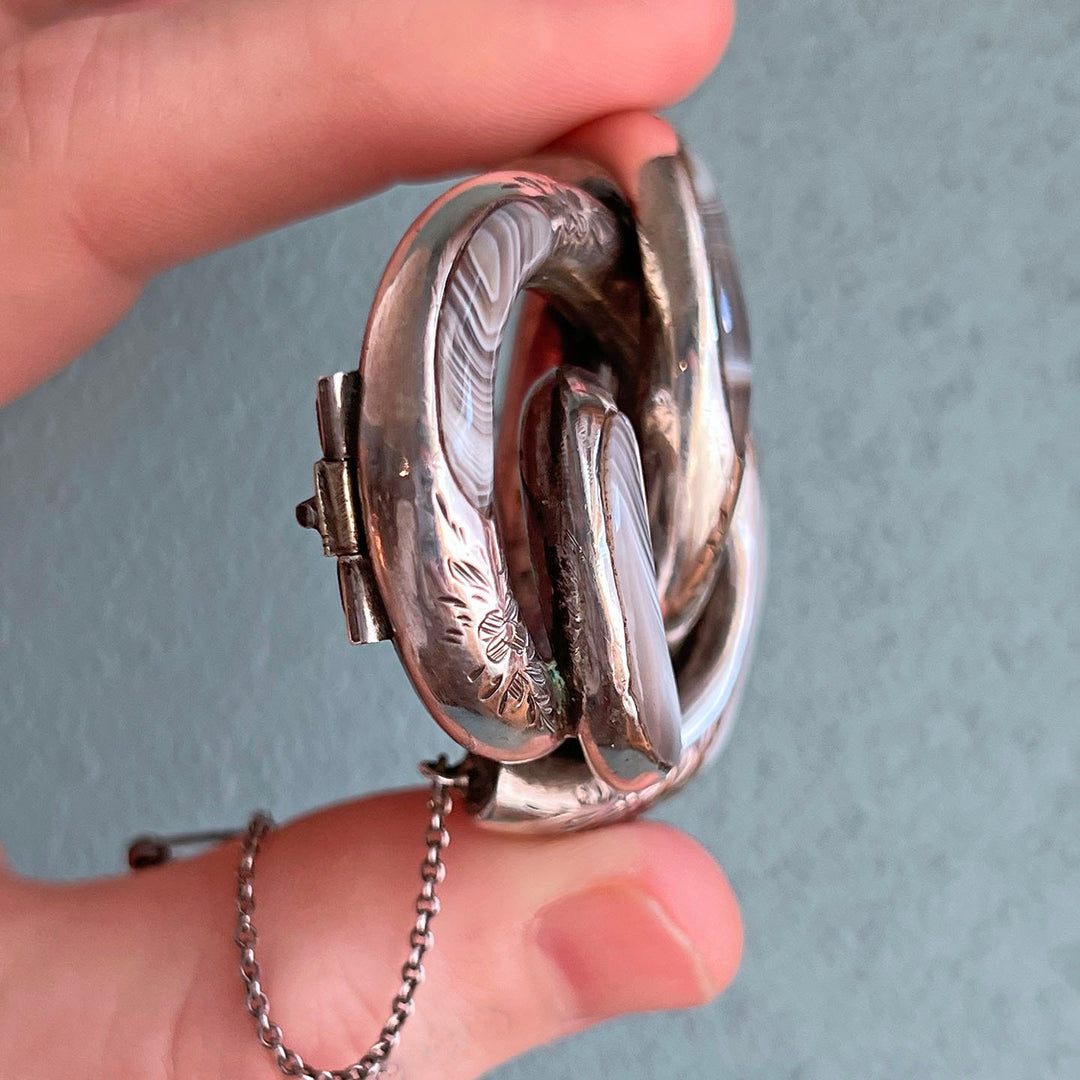 Side profile of Scottish silver brooch