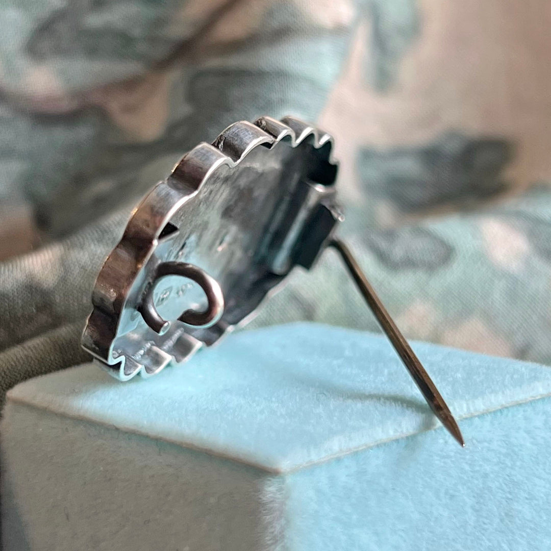 Antique Victorian Silver Brooch Bird and Blossoms, Birmingham 1880