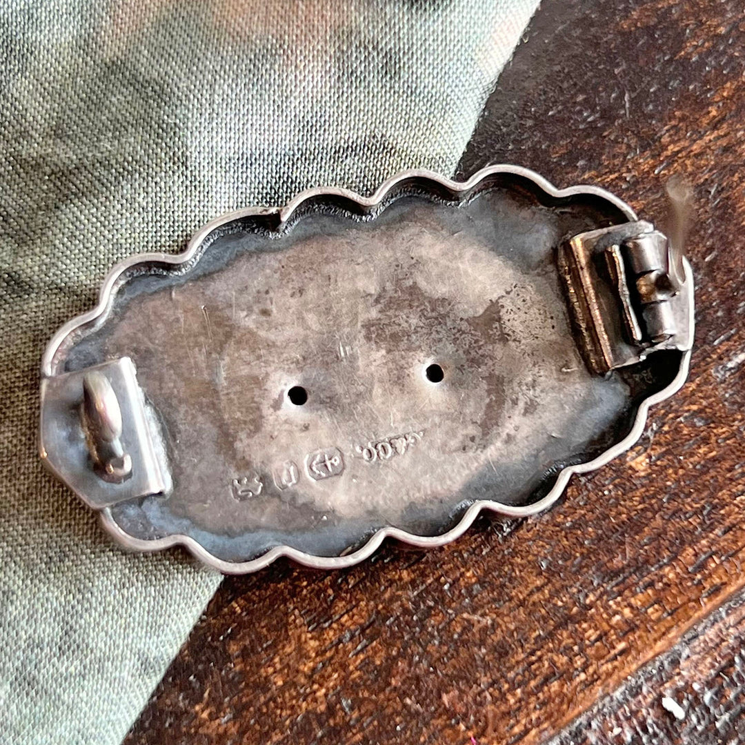 Antique Victorian Silver Brooch Bird and Blossoms, Birmingham 1880