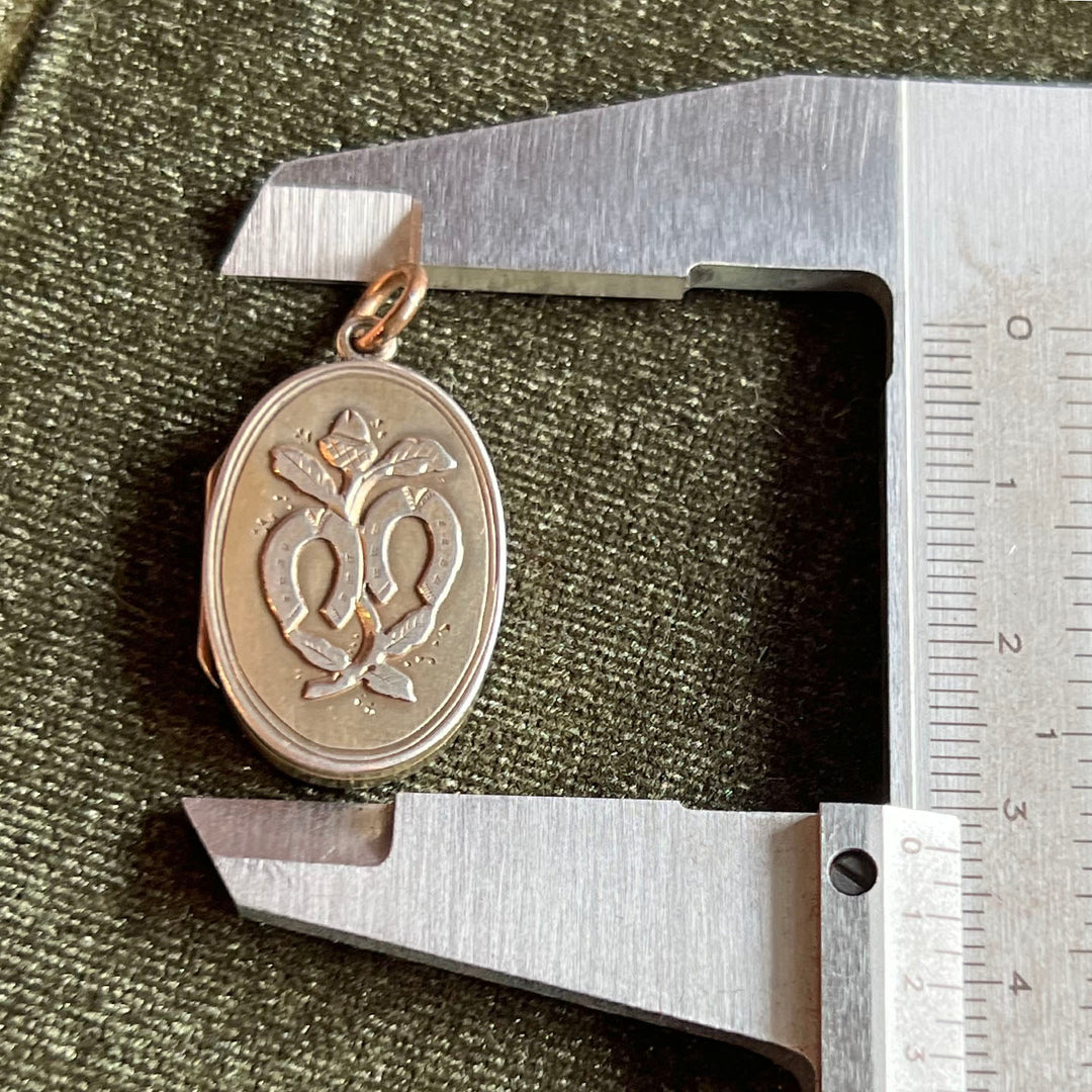 Antique Victorian Silver Gilt Horseshoe Locket, Birmingham 1903