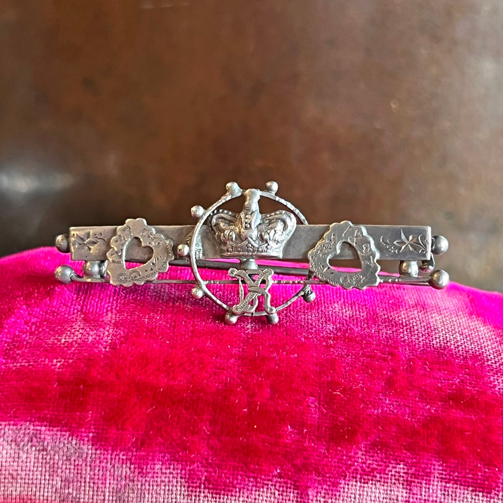 Antique Victorian Silver Jubilee Brooch, Birmingham 1896