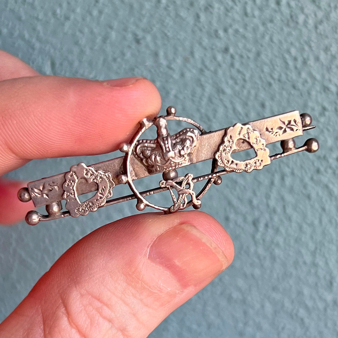 Antique Victorian Silver Jubilee Brooch, Birmingham 1896