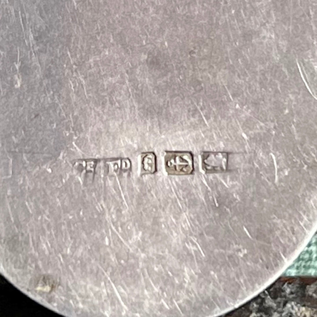 Antique Victorian Silver Locket Aesthetic Movement Heron Dated 1880