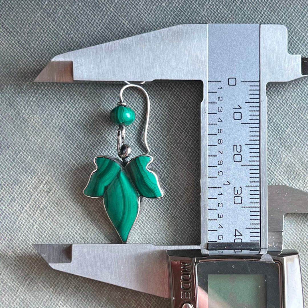 Close view of malachite ivy leaf details