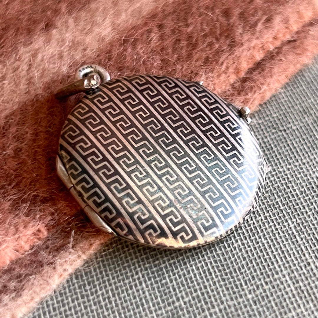 Side profile of Victorian silver locket