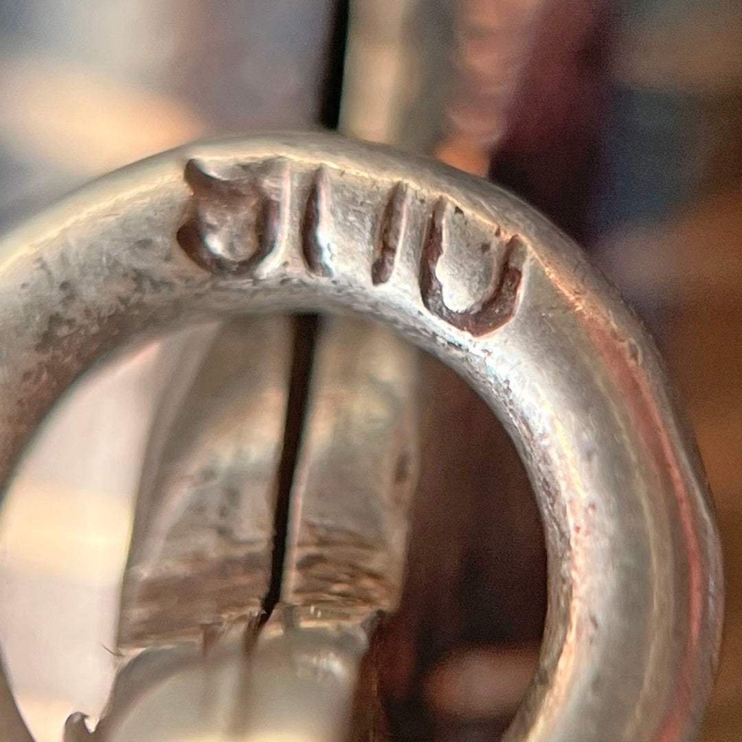 Antique Victorian Silver Niello Slide Locket with Double Mirrors c.1880