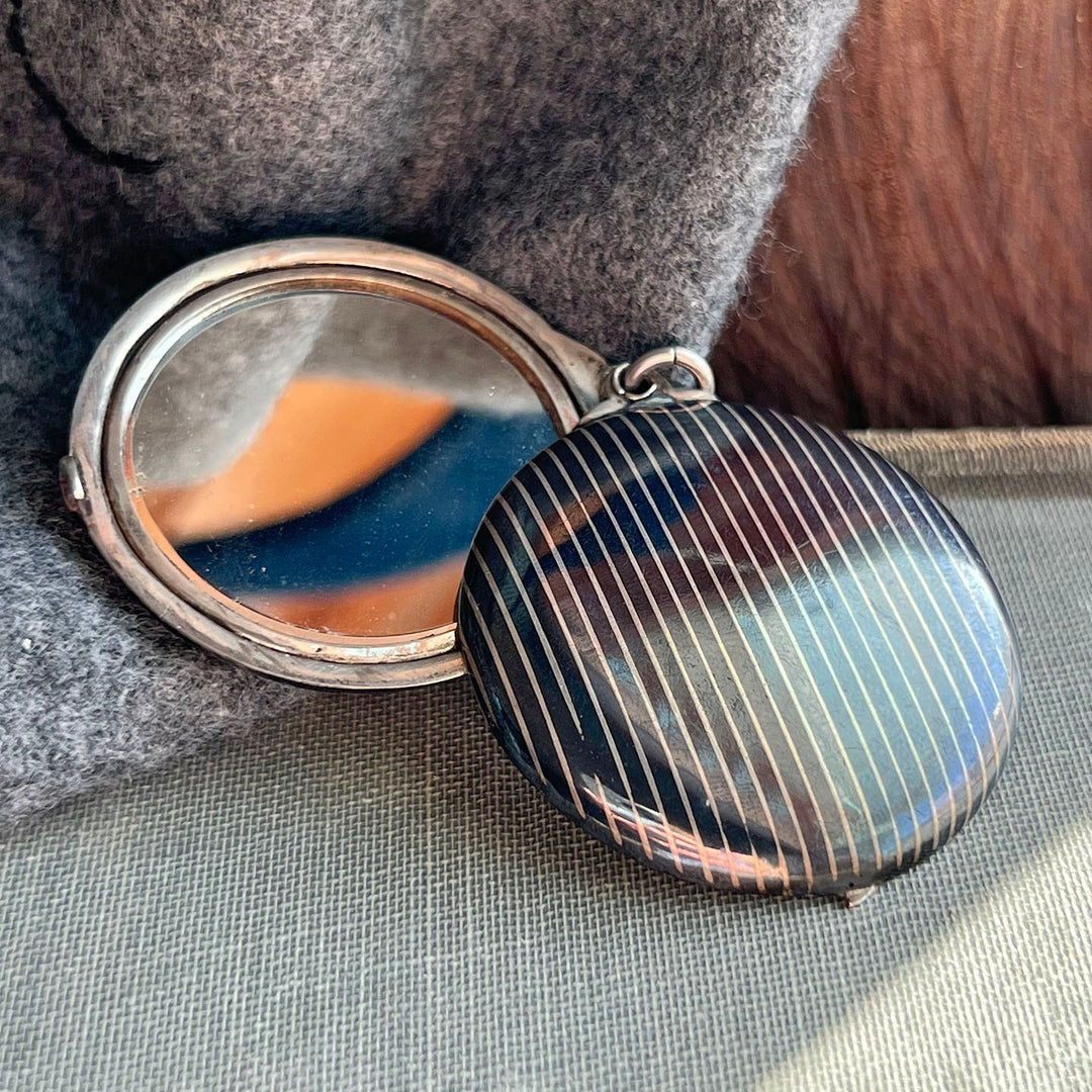 Victorian silver slide locket keepsake pendant