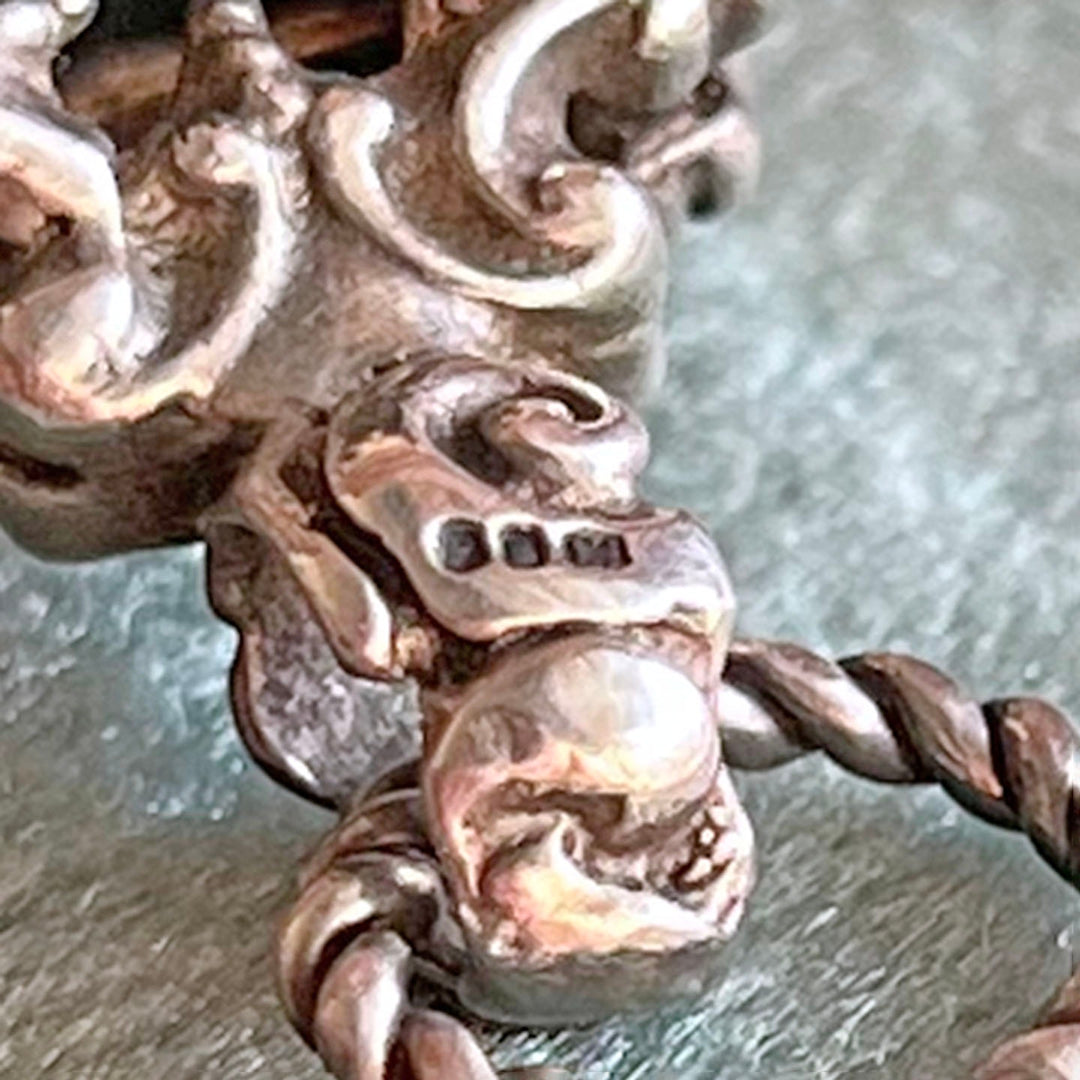 Antique Victorian silver repoussé bloodstone fob seal